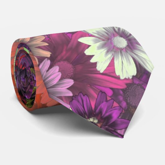 Cottage tuin bloemenpatroon stropdas (Opgerold)