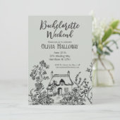 Cottage Weekend Bachelorette Party Kaart (Staand voorkant)