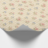 Cottage Wildflower Gingham Waterverf Cadeaupapier (Hoek)