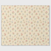 Cottage Wildflower Gingham Waterverf Cadeaupapier (Vlak)