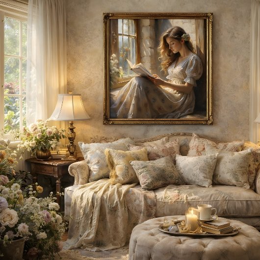 Cottage Window Reverie Romantische leesontkoppelin Tissuepapier