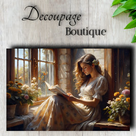 Cottage Window Reverie Romantische leesontkoppelin Tissuepapier