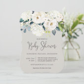 Cottage Wit Bloemen Baby shower Kaart (Staand voorkant)