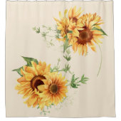 Cottage Zonnebloemen Douchegordijn (Voorkant)