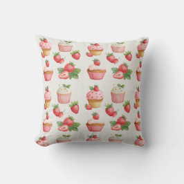 Cottagecore Aardbeien Cupcake Kussensloop Kussen