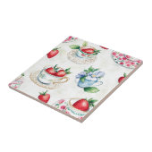 Cottagecore Aardbeienpatroon Tegeltje (Zijkant)