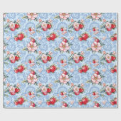 Cottagecore Aardbeipatroon Cadeaupapier (Vlak)