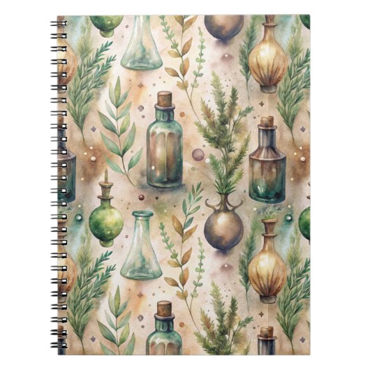 Cottagecore Apothekersflessen Botanisch Notitieboek (Voorkant)