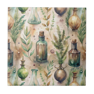 Cottagecore Apothekersflessen Botanisch Tegeltje