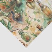 Cottagecore Apothekersflessen Botanisch Tissuepapier (Detail)