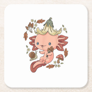 Cottagecore Axolotl Esthetische Paddenstoelen Scha Kartonnen Onderzetters