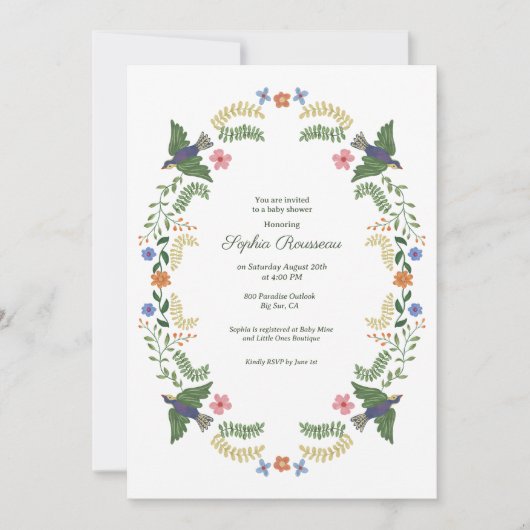 Cottagecore Baby Shower Kaart (Voorkant)