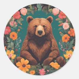 Cottagecore-Beer Ronde Sticker