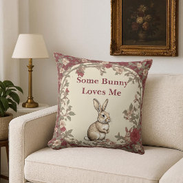Cottagecore Beige Some Bunny Loves Me Vintage Chic Kussen