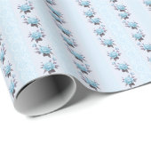 Cottagecore Blauwe Roos Cadeaupapier (Rol Hoek)