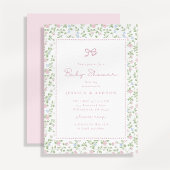 Cottagecore bloemboog babyshower uitnodiging