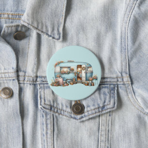 Cottagecore  Bloemen Camper Boho Accents Ronde Button 7,6 Cm