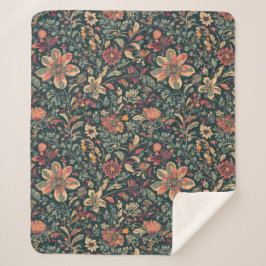 Cottagecore  Bloemen Sherpa Deken
