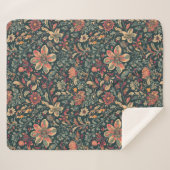 Cottagecore  Bloemen Sherpa Deken (Voorkant (horizontaal))