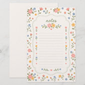 Cottagecore bloemenbriefpapier briefpapier (Voorkant / Achterkant)