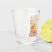 Cottagecore bloemenbruiloft thema shot glas (Links)