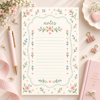 Cottagecore bloemenpapier briefpapier