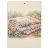 Cottagecore Bloemenpatchworkdeken Aquarel Klembord (Achterkant)