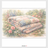 Cottagecore Bloemenpatchworkdeken Aquarel Sticker (Vel)