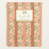 Cottagecore bloemgestreepte gepersonaliseerde plan planner (Voorkant)