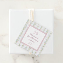 Cottagecore bloemige baby shower favoriet tags
