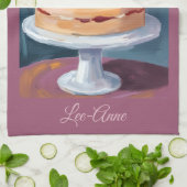Cottagecore Bloemige Cake Waterverf Theedoek (Gevouwen)