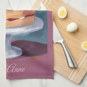 Cottagecore Bloemige Cake Waterverf Theedoek (Quarter Fold)