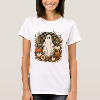 Cottagecore Bloemige Geest Pompoen T-shirt