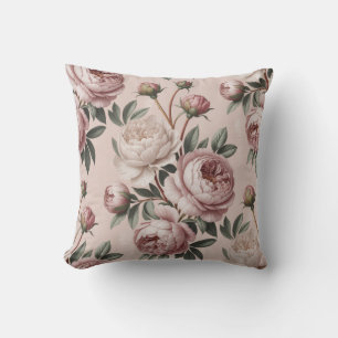 Cottagecore Bloemrijke Romantische Vintage Pioen Kussen