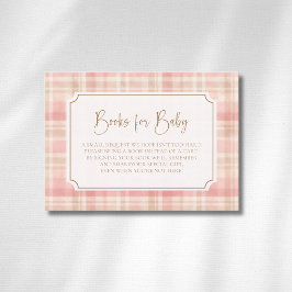 Cottagecore Blush Ivoorkleurige Plaid Gouden Boeke Informatiekaartje