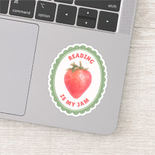 Cottagecore Boekenwurm Lezen Is Mijn Ding Aardbei Sticker