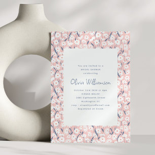 Cottagecore Boho Blush Roze Madeliefjes Bruidsdouc Kaart