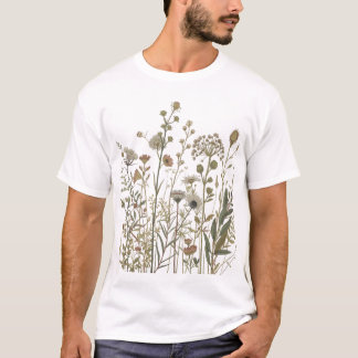 Cottagecore Bos Tuin – Vintage Botanische Illustra T-shirt