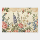 Cottagecore Botanische Kant Bloemrijke shabby chic Inpakpapier Vel (Voorkant)