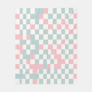 Cottagecore Buffalo Plaid Pastel Spring Gezellig Fleece Deken