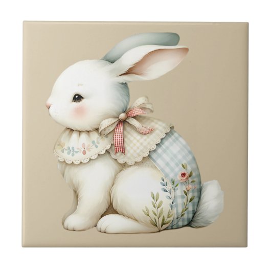 Cottagecore Bunny Charm Tegeltje (Voorkant)