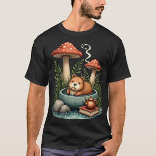 Cottagecore Capybara Warmwaterbron Paddenstoel Cot T-shirt