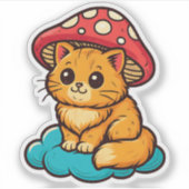 Cottagecore Cat Sticker (Voorkant)