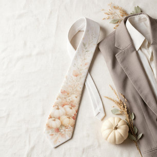 Cottagecore Crème Pompoen Zachte Pastel Thanksgivi Stropdas