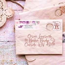 Cottagecore Dachshund Adresetiketten Etiket