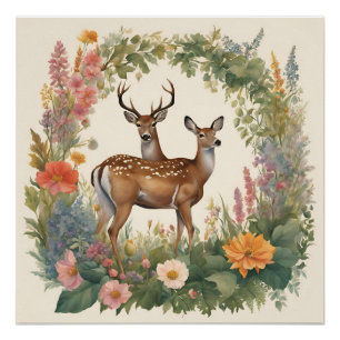 Cottagecore Deer Perfect Poster
