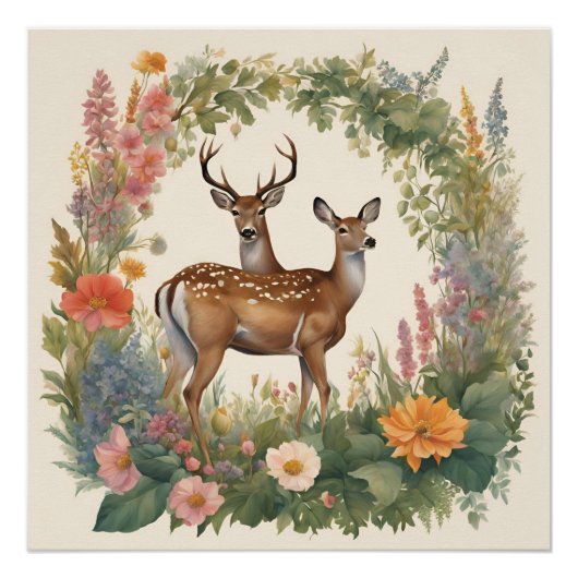 Cottagecore Deer Perfect Poster (Voorkant)