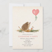 Cottagecore Egel Paddenstoelen Valentijnsfeestje Kaart (Voorkant)