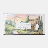 Cottagecore Engels Landschap Bureaumat (Keyboard & Muis)