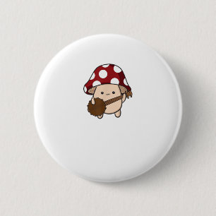Cottagecore Esthetiek Cute Paddenstoel Banjo Spele Ronde Button 5,7 Cm